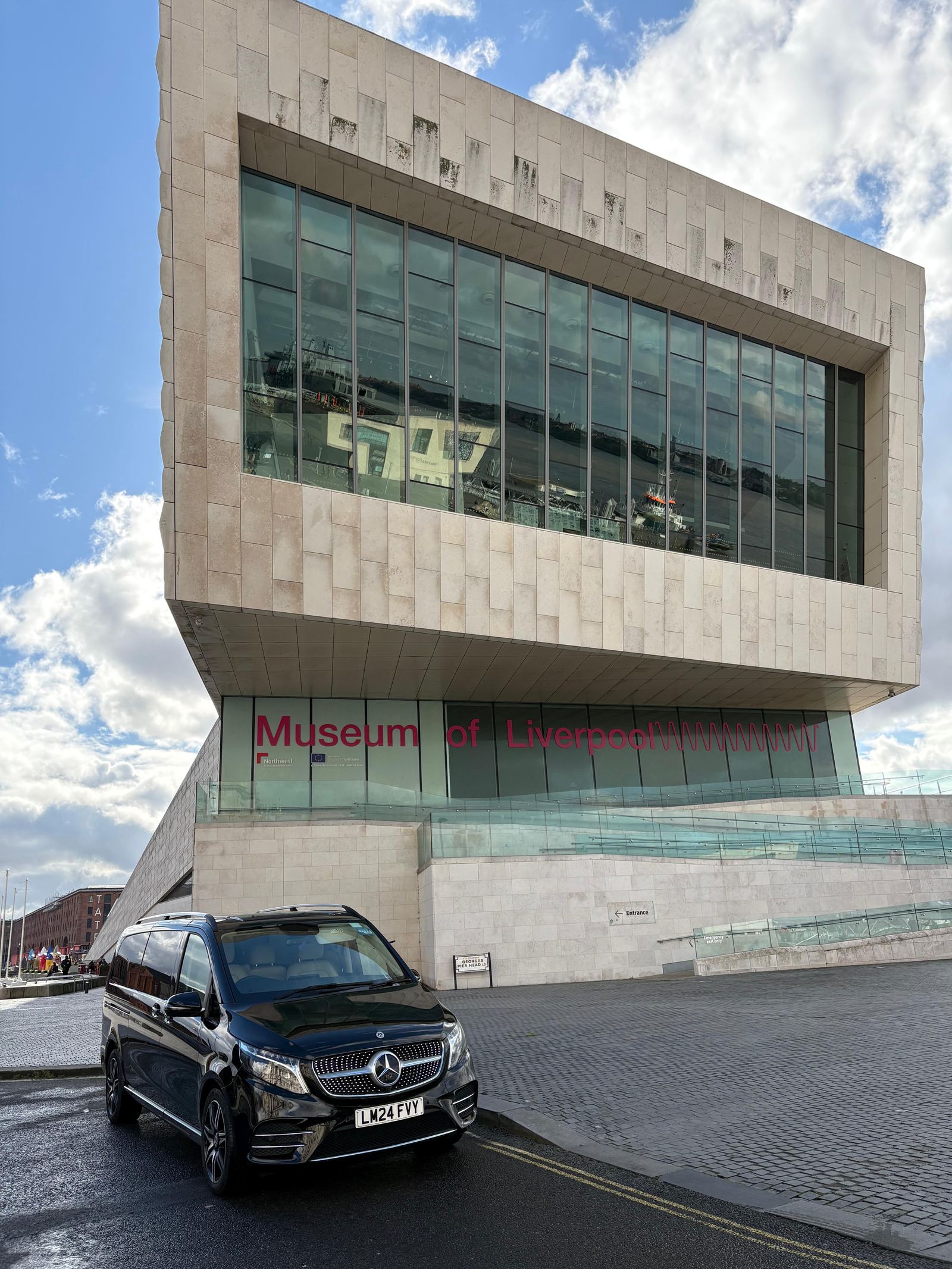 AO Platinum Chauffeurs Jet-Class outside the Museum of Liverpool on the Pier Head